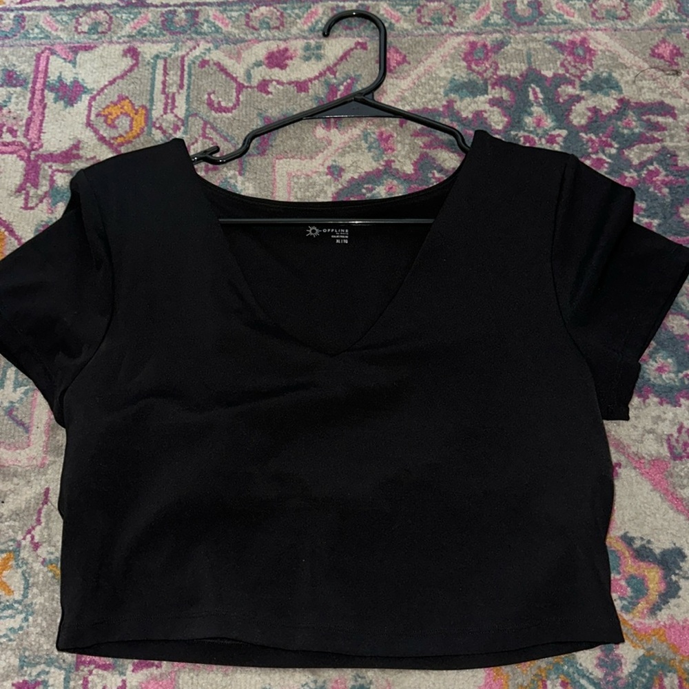 Aerie OFFLINE black crop top